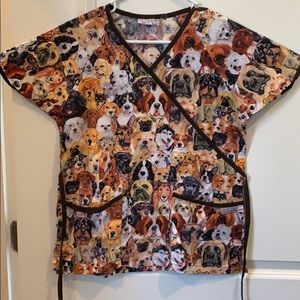 Uniform Advantage Dog Print Scrub Top